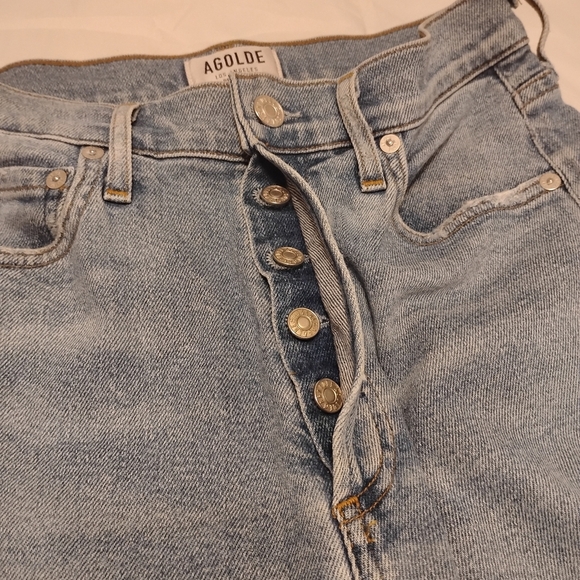AGOLDE Revolve Nico Jean High Rise Slim Fit in Embark Wash, A093 1090, Size 25 - Picture 14 of 16